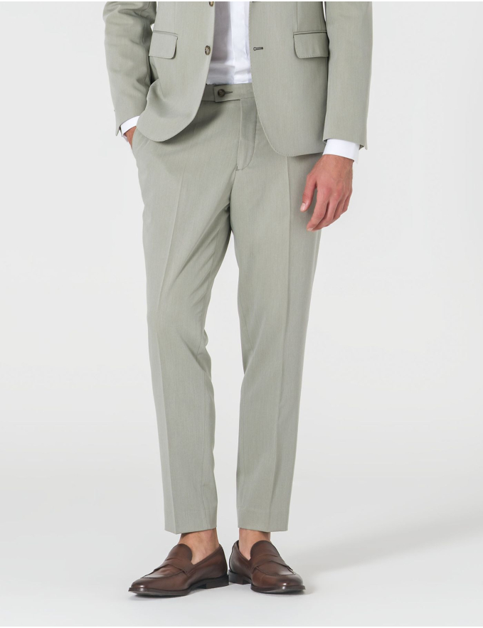 FATO SLIM FIT VERDE CLARO  (PICK STITCH)