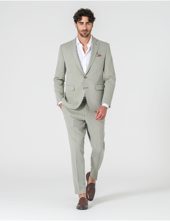 FATO SLIM FIT VERDE CLARO  (PICK STITCH)