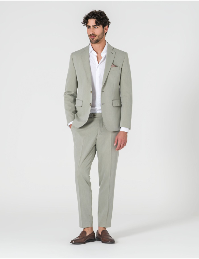 FATO SLIM FIT VERDE CLARO  (PICK STITCH)