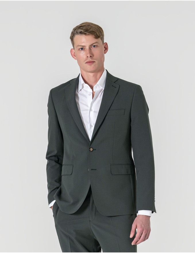 FATO SLIM FIT VERDE ESCURO (PICK STITCH)
