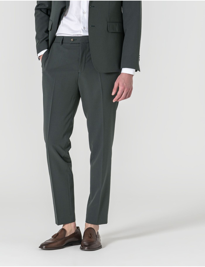 FATO SLIM FIT VERDE ESCURO (PICK STITCH)