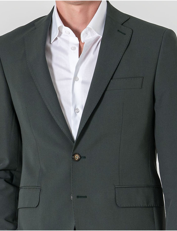 FATO SLIM FIT VERDE ESCURO (PICK STITCH)