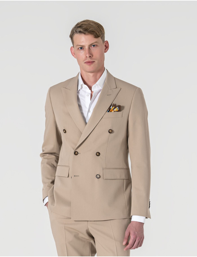 FATO TRESPASSE SLIM FIT BEGE (PICK STITCH)