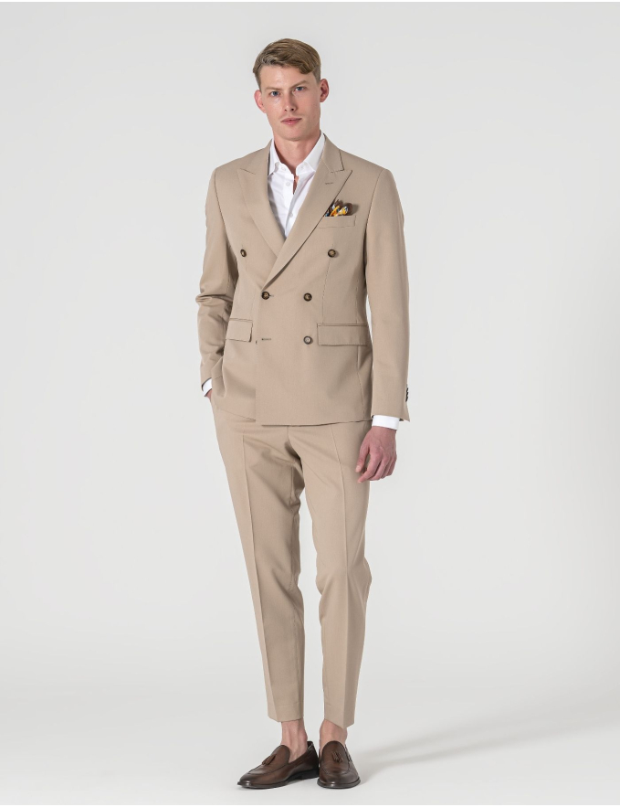 FATO TRESPASSE SLIM FIT BEGE (PICK STITCH)