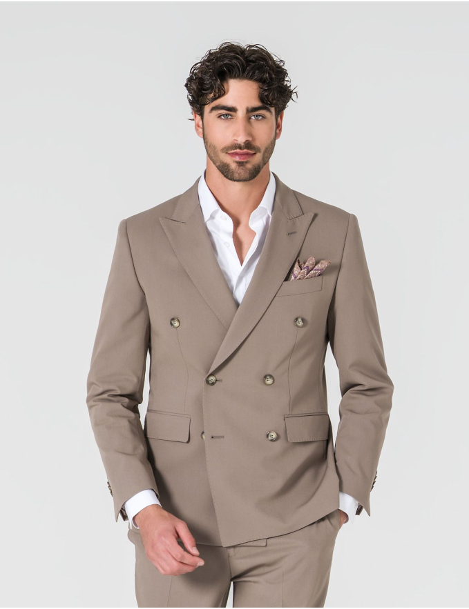 FATO TRESPASSE SLIM FIT BEGE ESCURO (PICK STITCH)