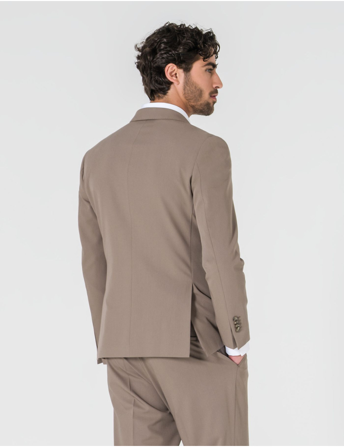 FATO TRESPASSE SLIM FIT BEGE ESCURO (PICK STITCH)