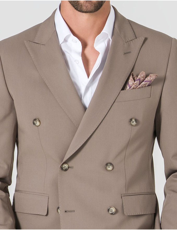 FATO TRESPASSE SLIM FIT BEGE ESCURO (PICK STITCH)