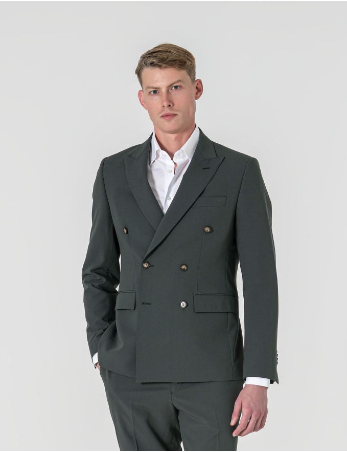 FATO TRESPASSE SLIM FIT VERDE ESCURO (PICK STITCH)