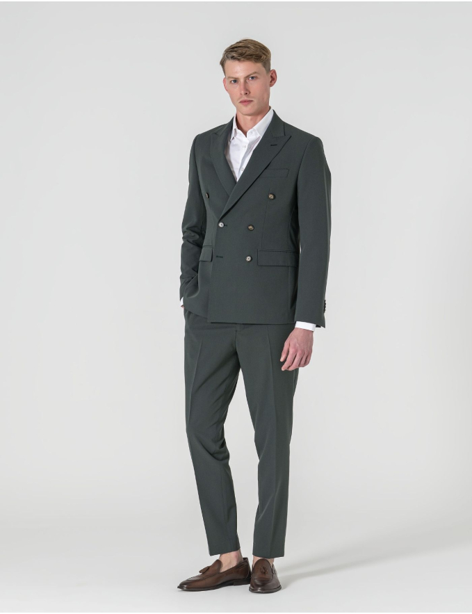 FATO TRESPASSE SLIM FIT VERDE ESCURO (PICK STITCH)