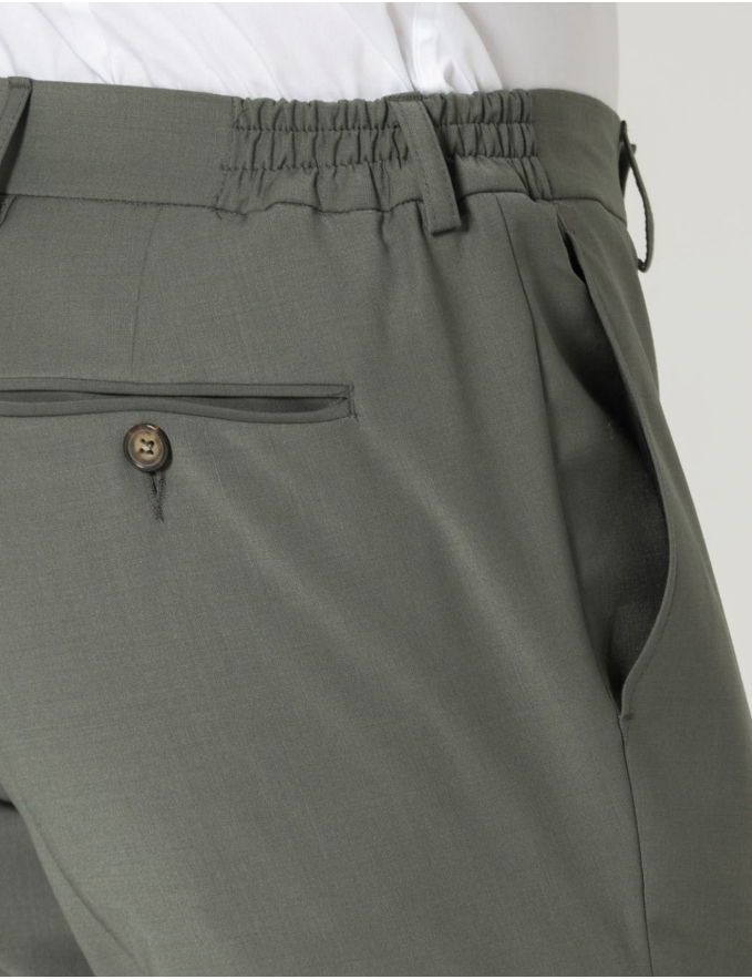 FATO TRESPASSE SLIM FIT VERDE SECO (PICK STITCH)