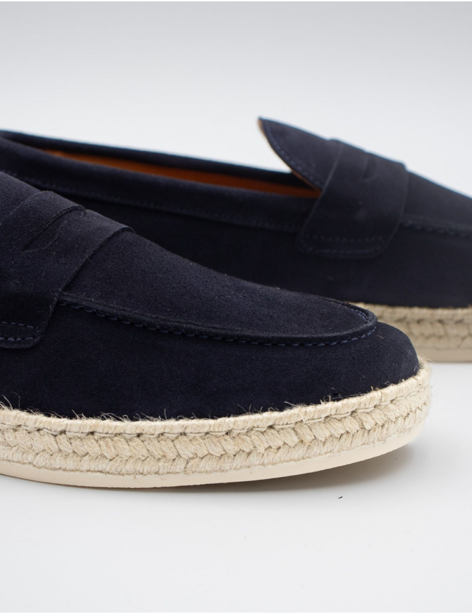LOAFERS AZUL COM RAFIA