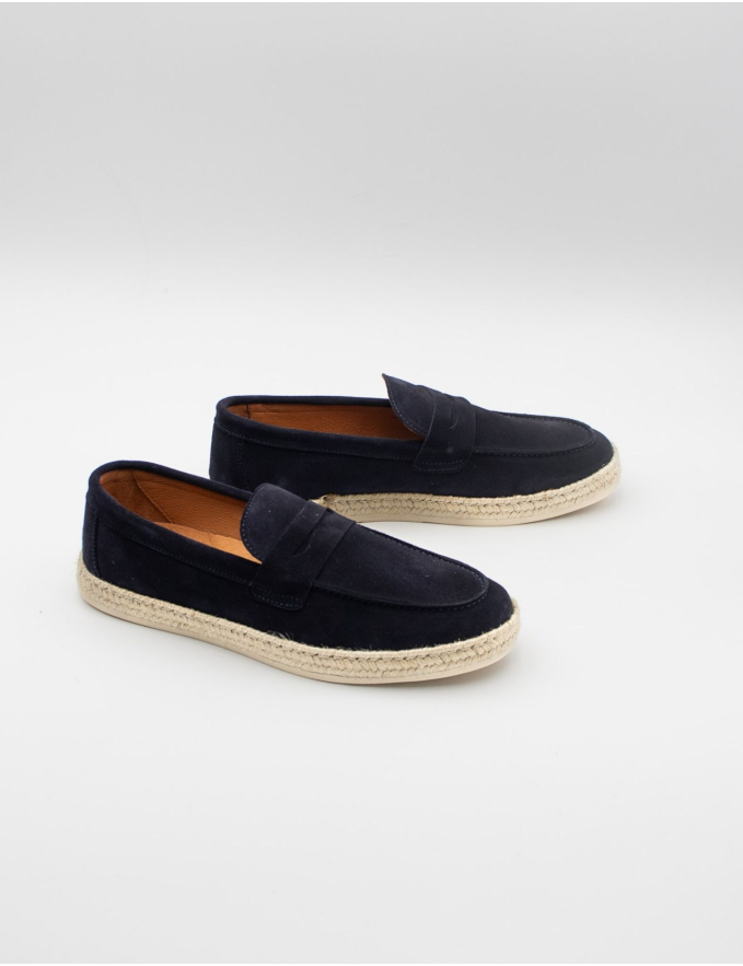 LOAFERS AZUL COM RAFIA