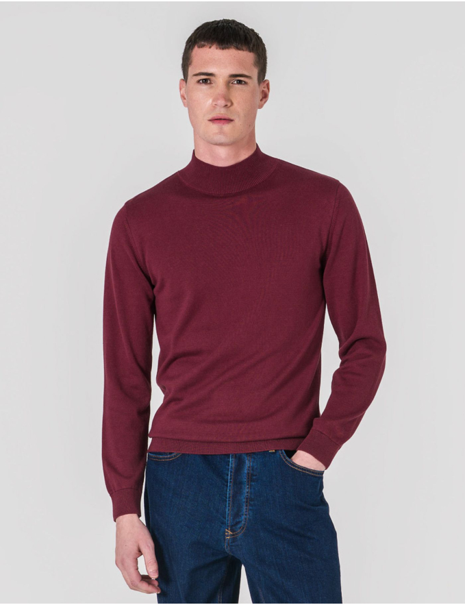 CAMISOLA MEIA GOLA BORDEAUX