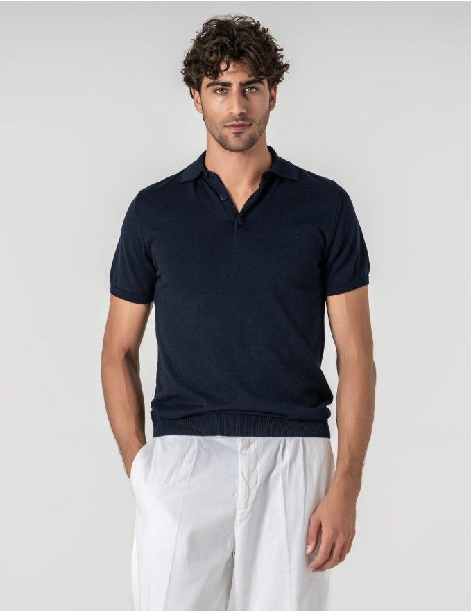 POLO C/ BOTÕES AZUL MARINHO