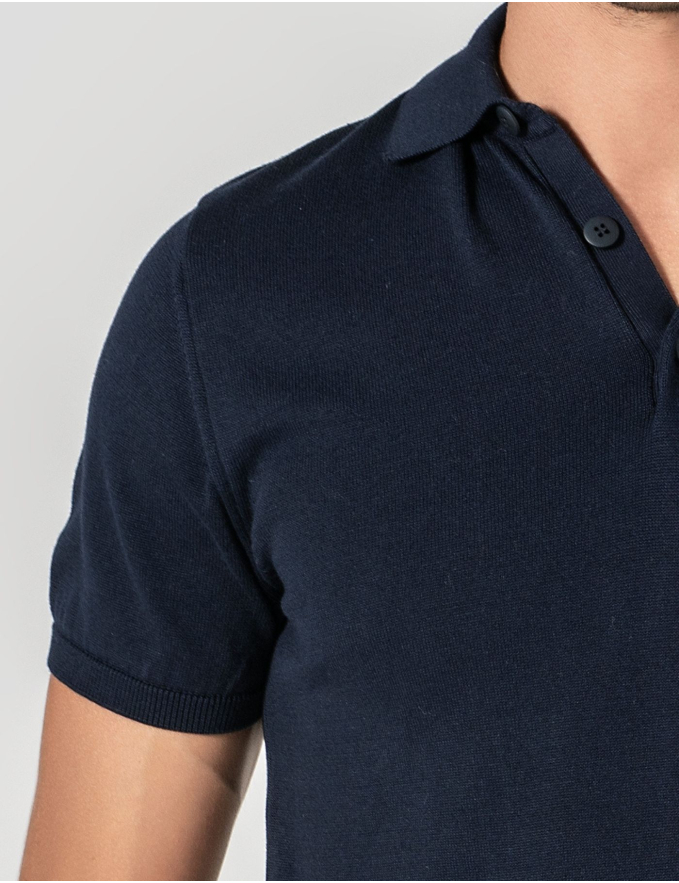 POLO C/ BOTÕES AZUL MARINHO