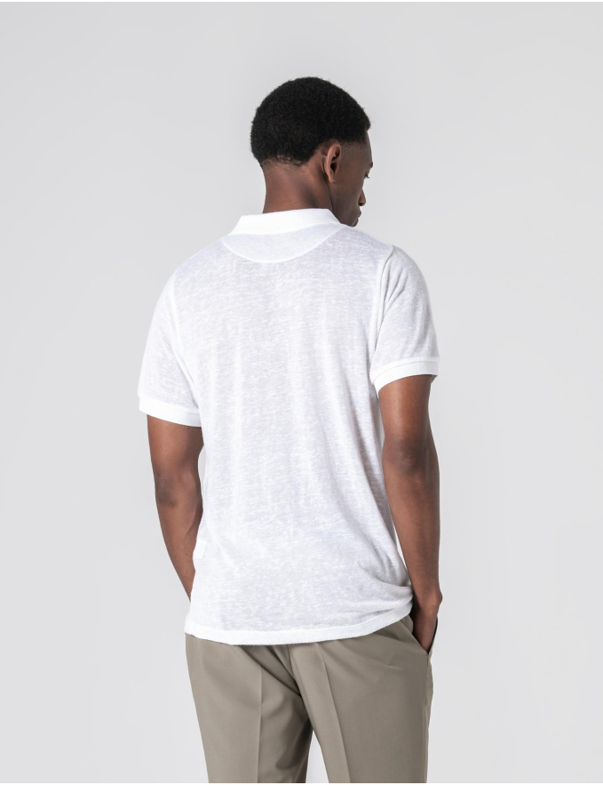 POLO DE LINHO SLIM FIT BRANCO
