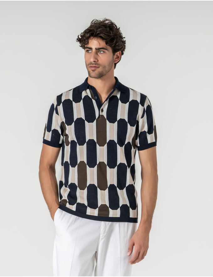 POLO JACQUARD BRANCO