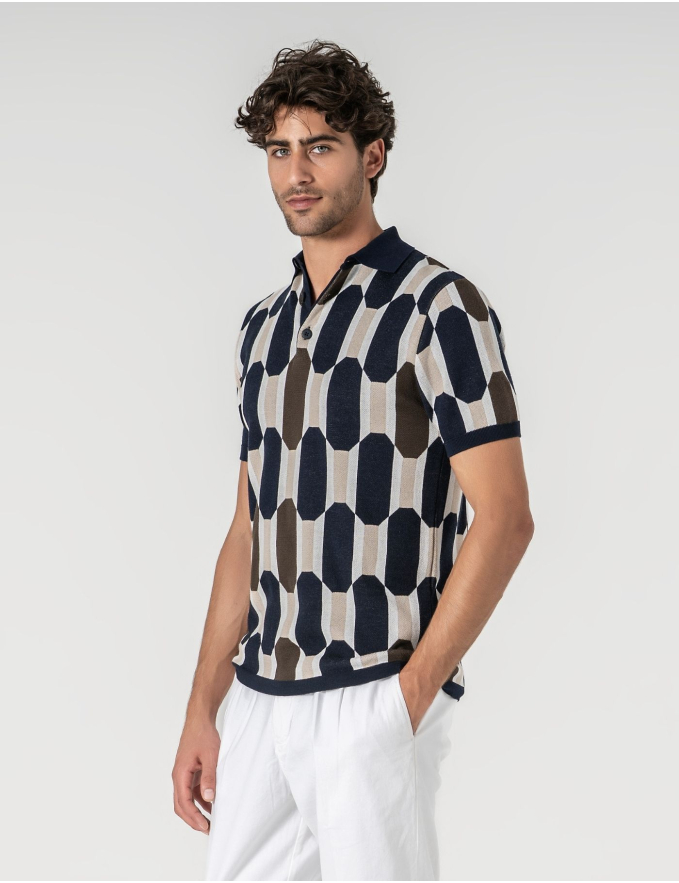 POLO JACQUARD BRANCO