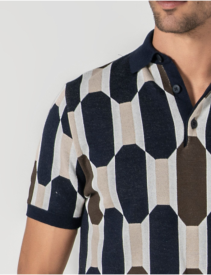 POLO JACQUARD BRANCO