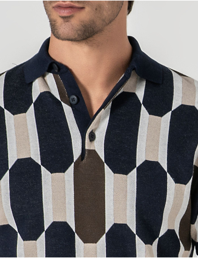 POLO JACQUARD BRANCO