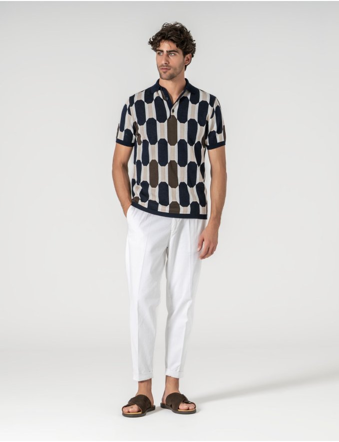 POLO JACQUARD BRANCO