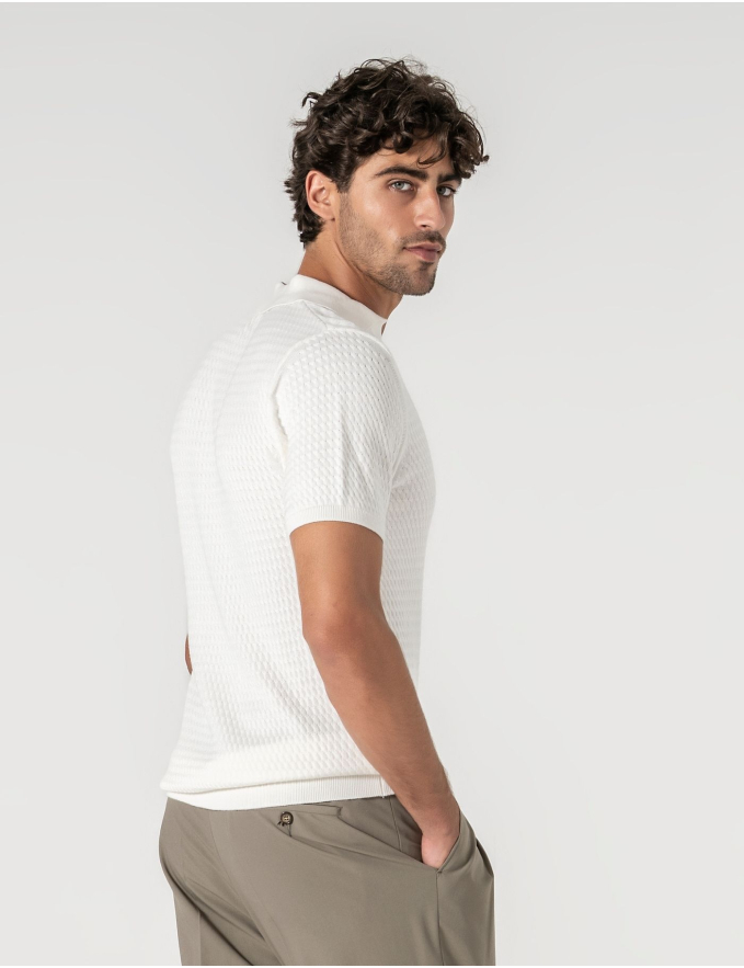 POLO S/ BOTÕES ESTRUTURADO BRANCO