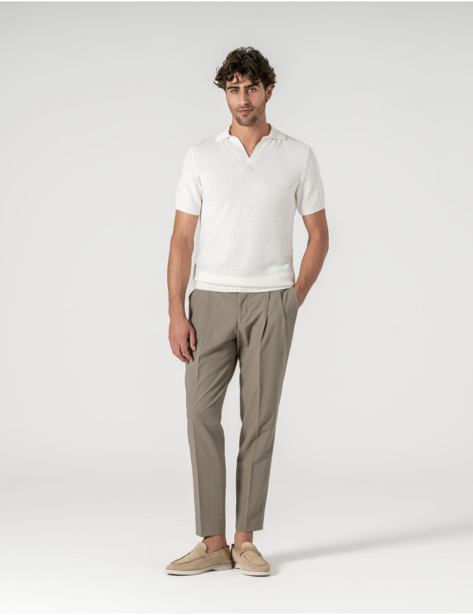 POLO S/ BOTÕES ESTRUTURADO BRANCO