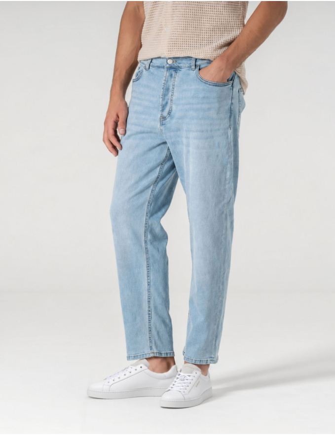 CALÇA DE GANGA REGULAR FIT AZUL CLARO