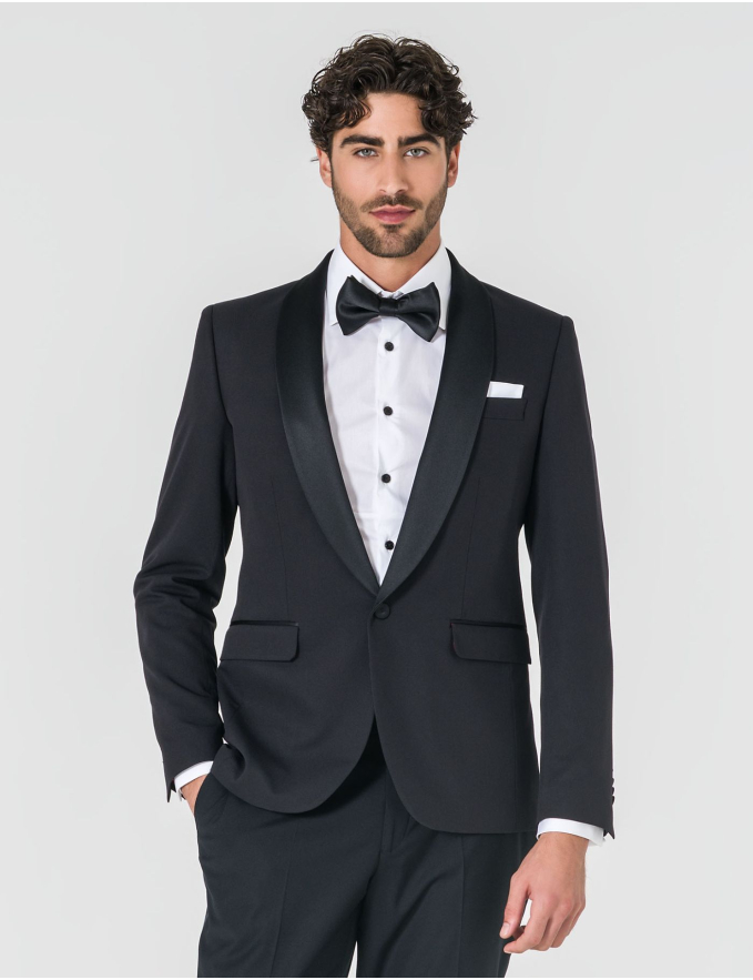 FATO SLIM FIT SMOKING PRETO