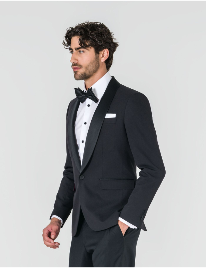 FATO SLIM FIT SMOKING PRETO