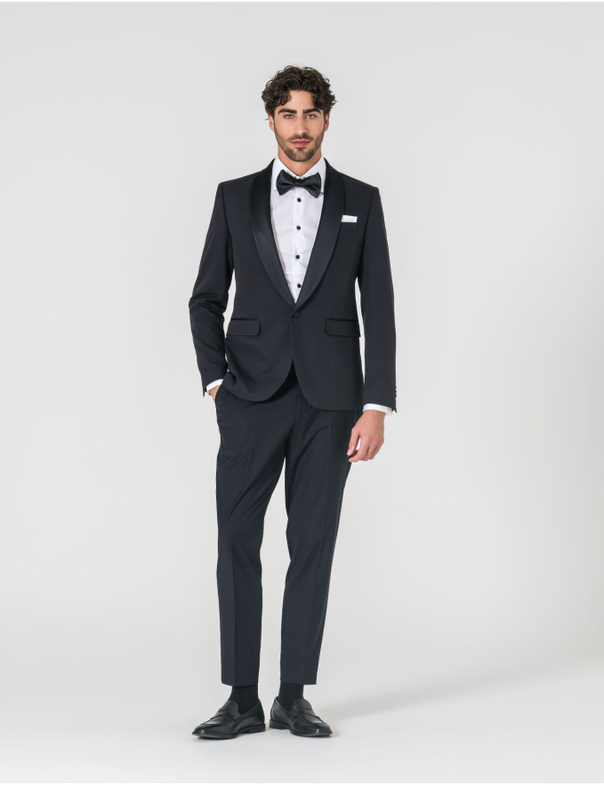 FATO SLIM FIT SMOKING PRETO