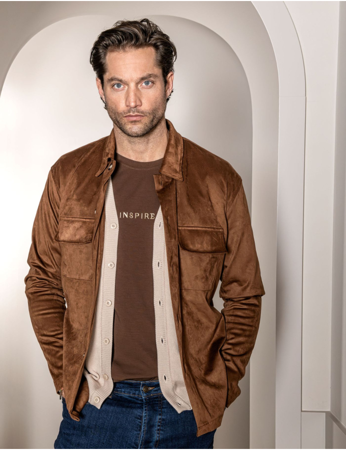 SOBRECAMISA EFEITO CAMURÇA CAMEL