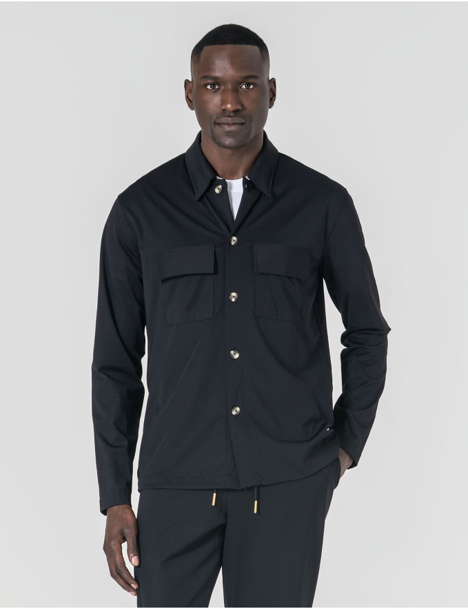 SOBRECAMISA TECIDO TÉCNICO PRETO