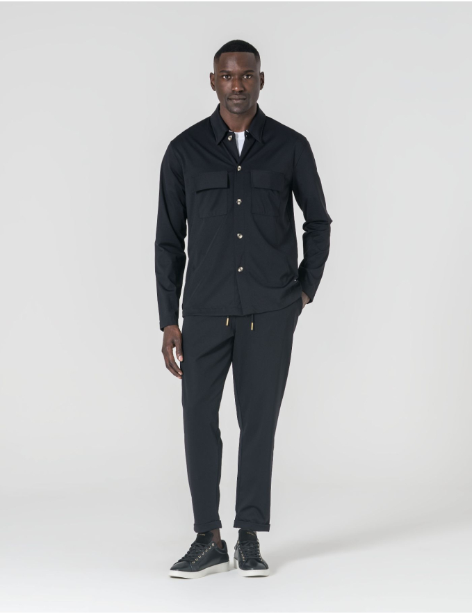 SOBRECAMISA TECIDO TÉCNICO PRETO