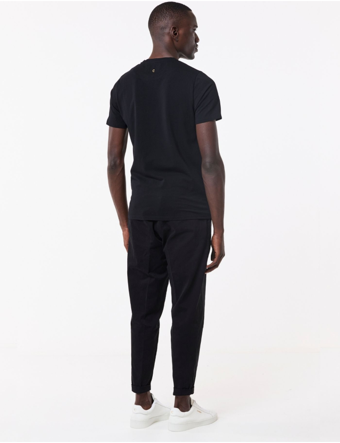 T-SHIRT DE ALGODÃO STRETCH PRETA