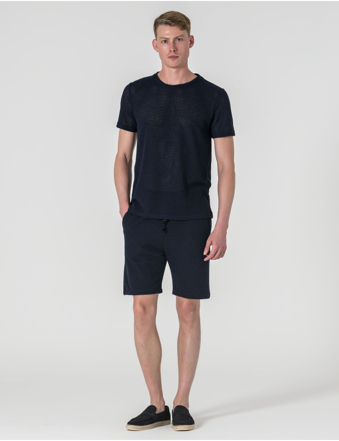 T-SHIRT CROCHET AZUL