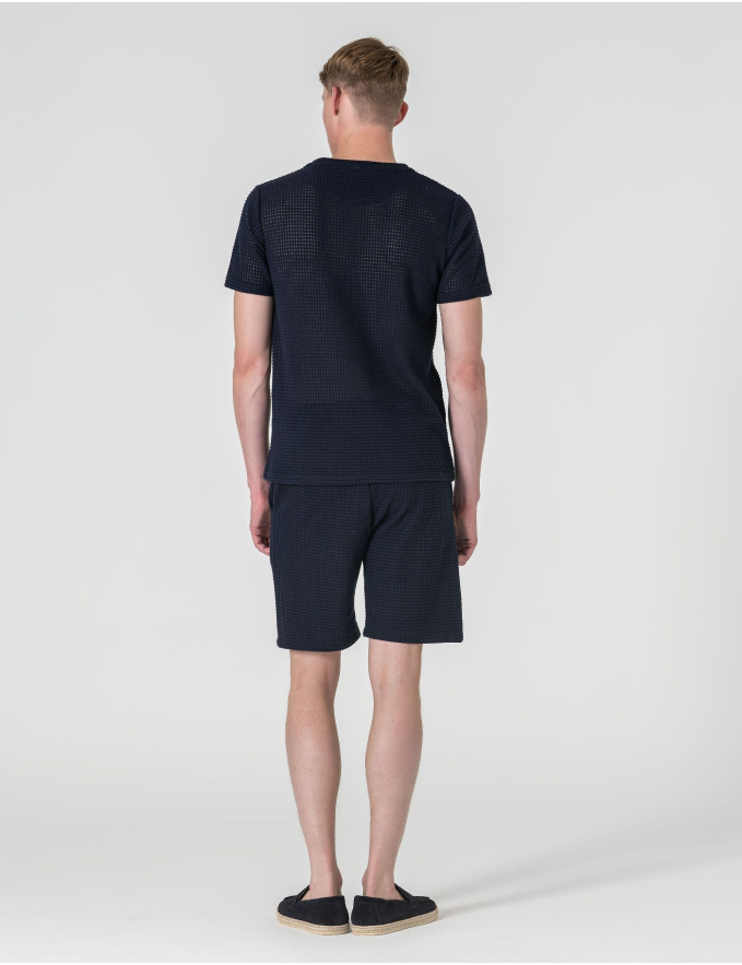 T-SHIRT CROCHET AZUL