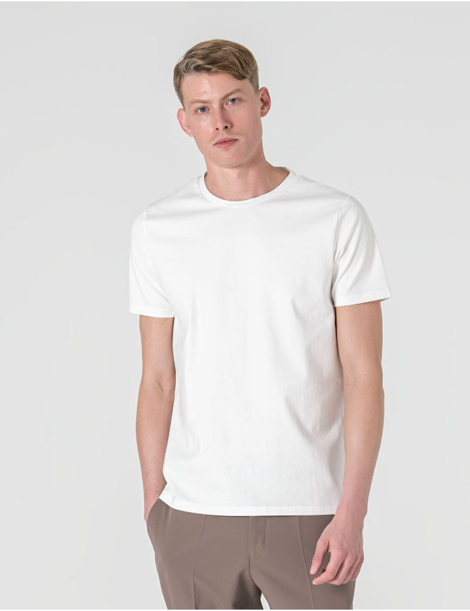 T-SHIRT DE ALGODÃO E POLIAMIDA BRANCA