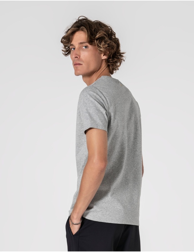 T-SHIRT DE ALGODÃO E POLIAMIDA CINZA MESCLA