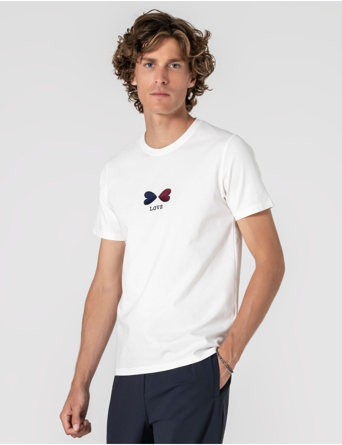 T-SHIRT DE ALGODÃO E POLIAMIDA LOVE