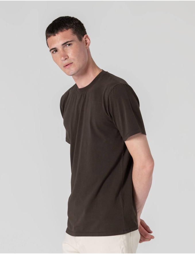 T-SHIRT DE ALGODÃO STRETCH CASTANHA