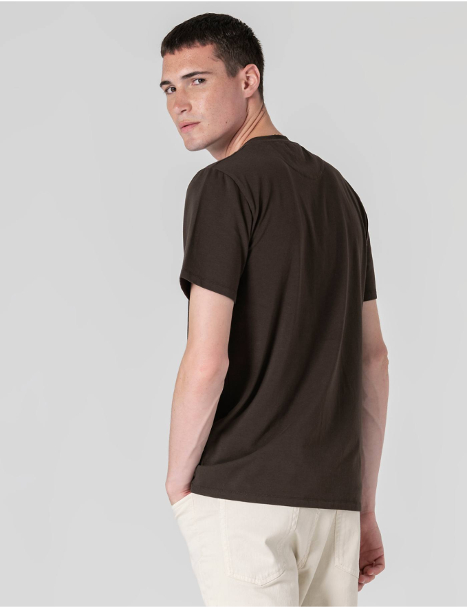 T-SHIRT DE ALGODÃO STRETCH CASTANHA