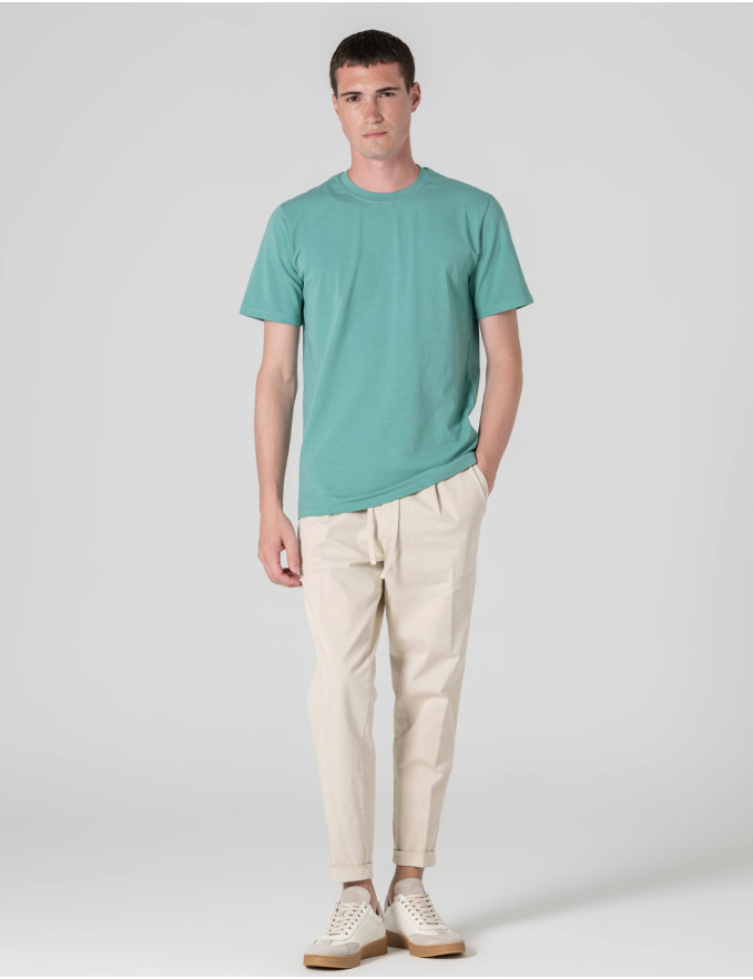  T-SHIRT DE ALGODÃO STRETCH PISTÁCIO