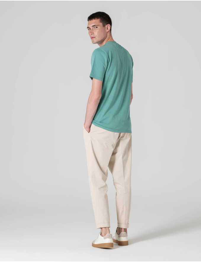  T-SHIRT DE ALGODÃO STRETCH PISTÁCIO