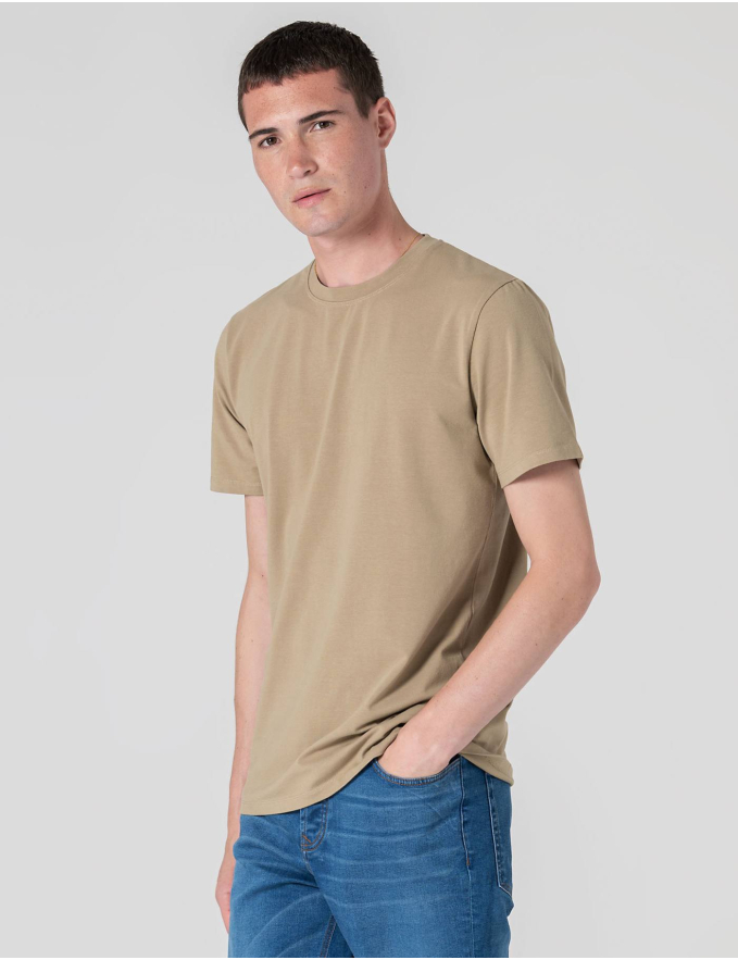 T-SHIRT DE ALGODÃO STRETCH VERDE SECO