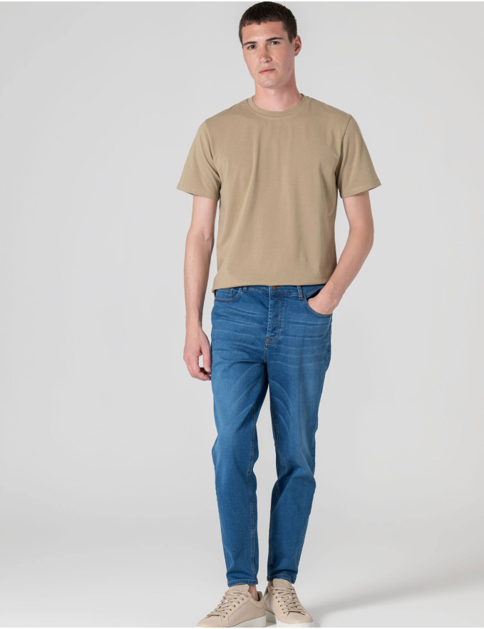 T-SHIRT DE ALGODÃO STRETCH VERDE SECO
