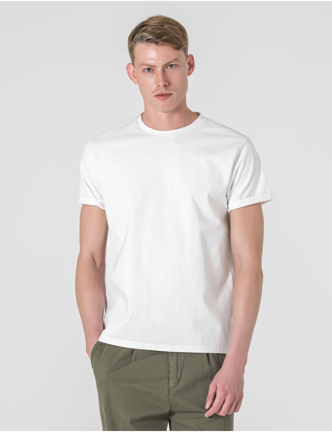 T-SHIRT RELAXED DE ALGODÃO E POLIAMIDA BRANCO