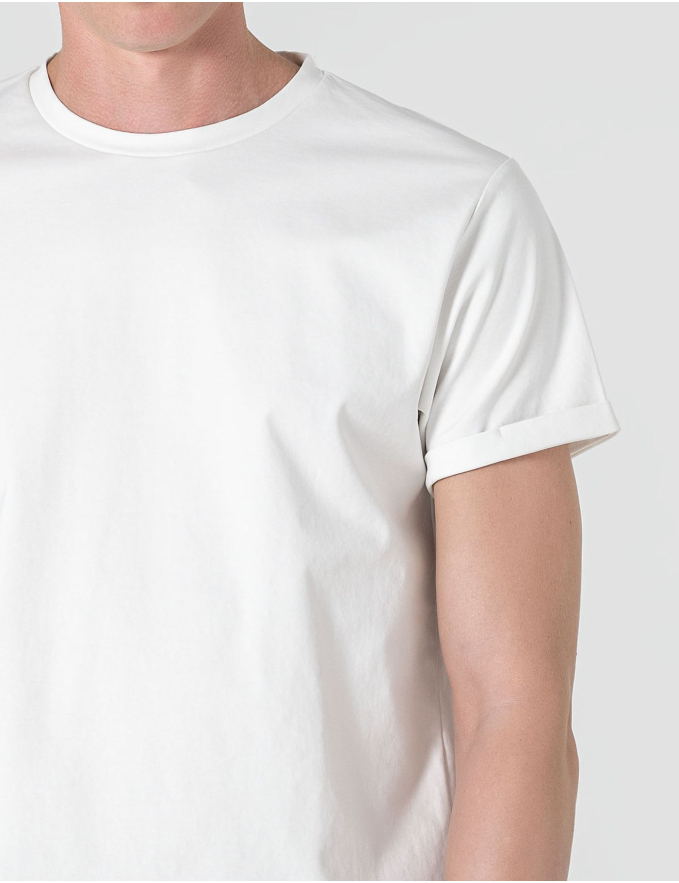 T-SHIRT RELAXED DE ALGODÃO E POLIAMIDA BRANCO