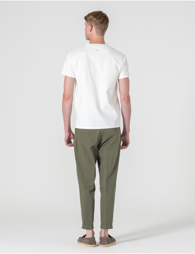 T-SHIRT RELAXED DE ALGODÃO E POLIAMIDA BRANCO