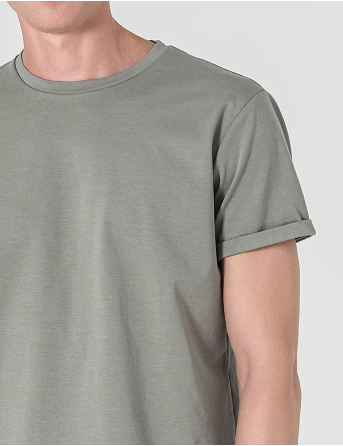 T-SHIRT RELAXED DE ALGODÃO E POLIAMIDA VERDE PASTEL